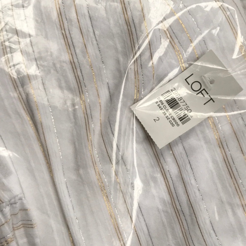 NWT LOFT Shimmer Stripe Strappy Pocket Dress - Picture 5 of 5